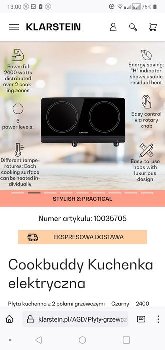 (Super Promocja) Nowa kuchenka elektryczna/ Cookbuddy / Klarste