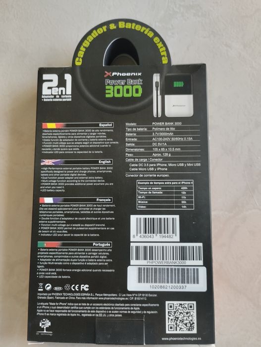 Powerbank e Carregador Phoenix novo