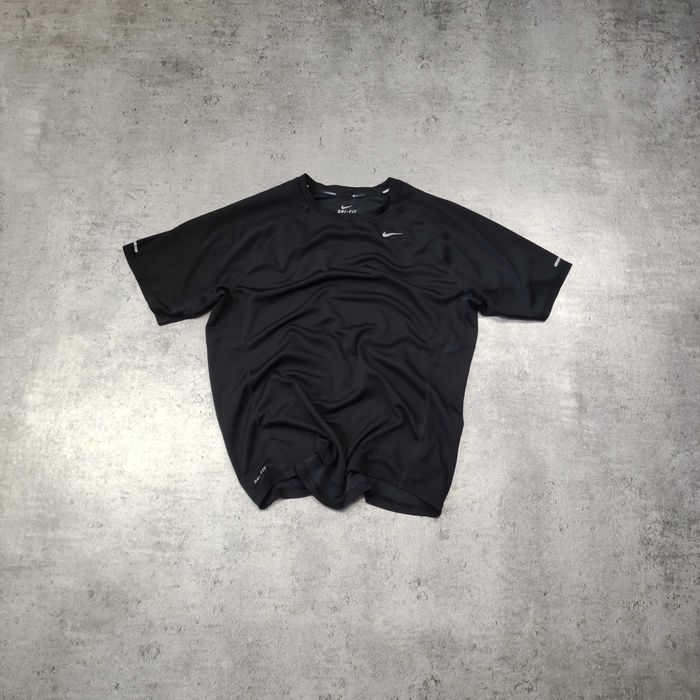 MĘSKA Koszulka Sportowa Dri-Fit Czarna Małe Logo Bieg Nike Treningowa