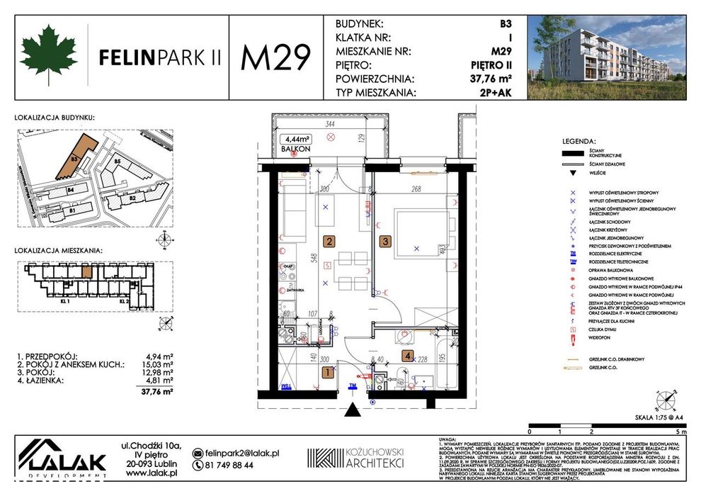 2-pokojowe mieszkanie 37m2 + balkon Bez Prowizji