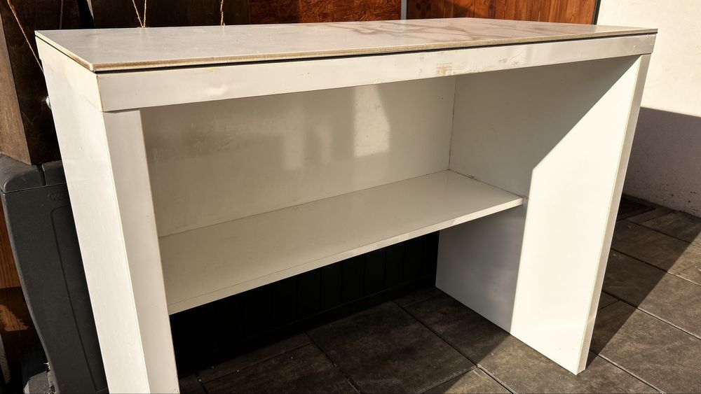 Biurko białe , blat spiek kwarcowy 100 cm