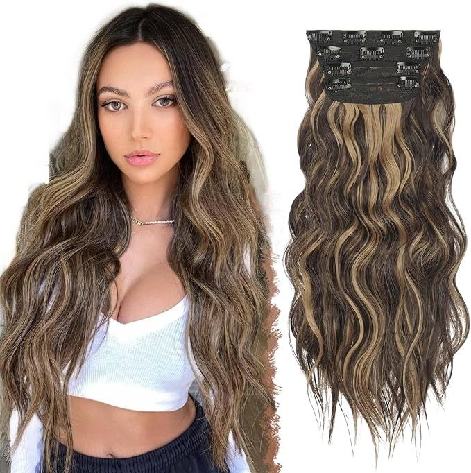Przedłużanie Włosów Na Klipsy 4 Pcs 50 Cm Falowane