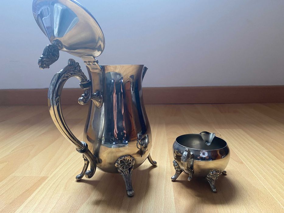 Conjunto serviço de chá banho de prata
