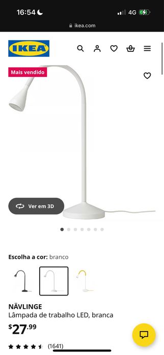Candeeiro de escritório LED branco