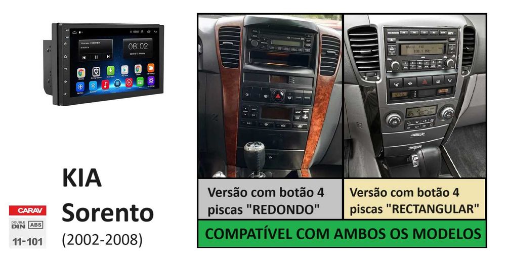 (NOVO) Rádio 2DIN • Kia SORENTO • (2002 até 2020) • Android [4+64GB]