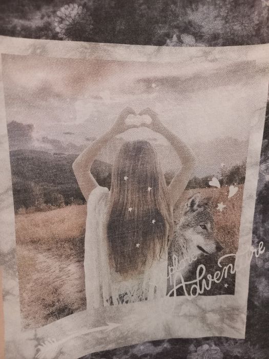 Bluzka H&M, bawełniana, rękaw 3/4, 146-152 cm, 10-12 lat