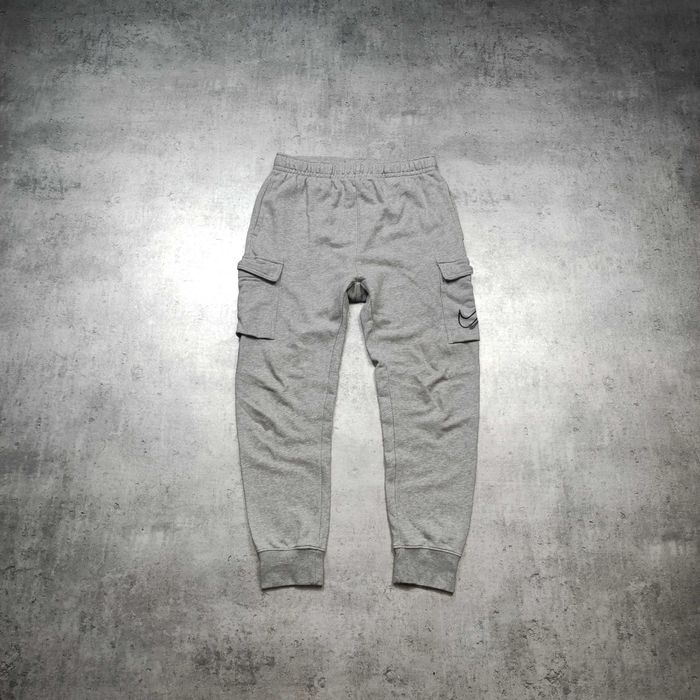 MĘSKIE Spodnie Dresy Sportowe PREMIUM Szare Cargo Kieszenie Nike AIR