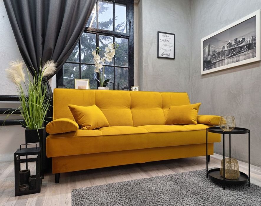 Kanapa wersalka  sofa rozkładana Sofia welur sprężyny