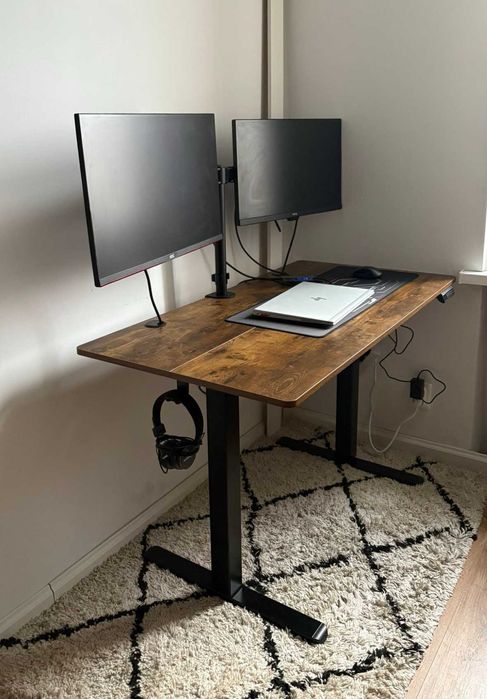 Nowe Biurko Elektryczne 120x60cm Regulowane do 70kg Gamingowe do Domu do Biura Podnoszone - FV