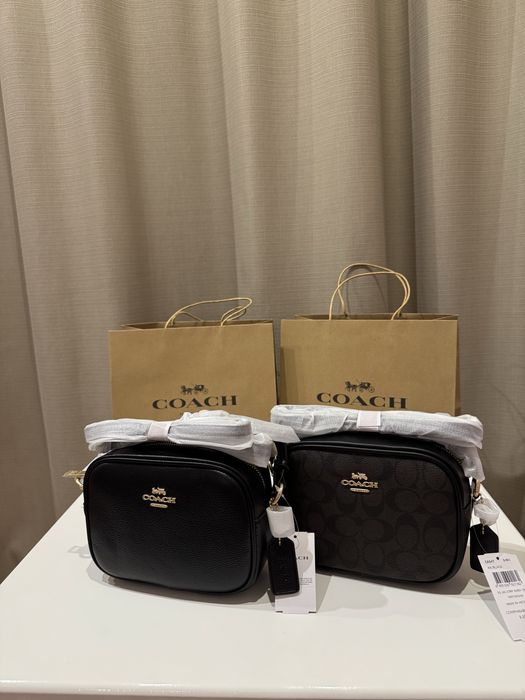 Сумка кросбоді Coach чорна шкіряна через плече crossbody сумочка mini