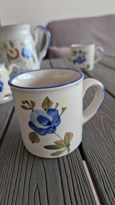 Serviço de chá louça cerâmica pintada a mão vintage