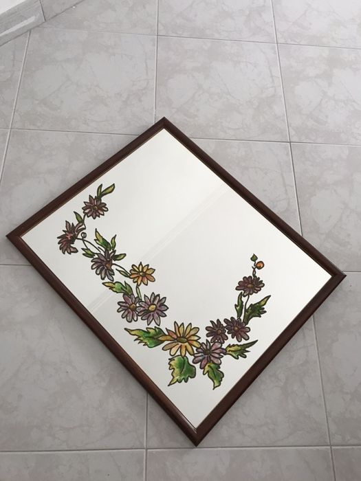 Espelho Parede Pintado à Mão Antigo