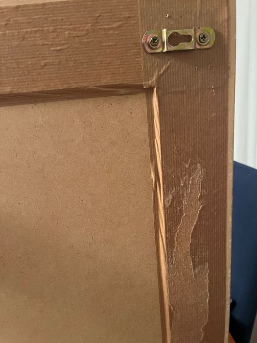 Espelho Branco de artesanato com moldura branca