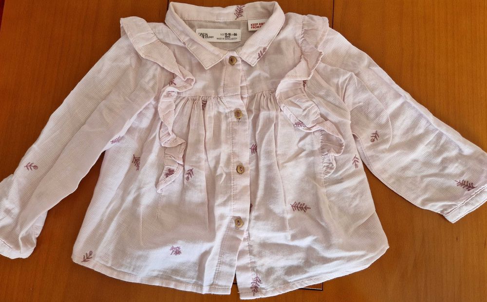 Camisa de Menina Tamanho 12/18 Meses - ZARA