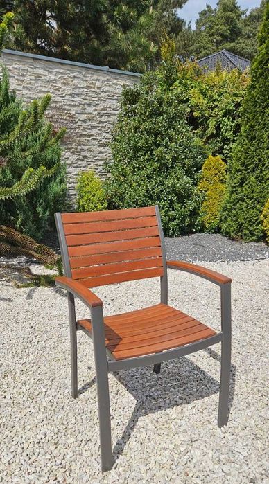 Krzesło ogrodowe  aluminium i drewno