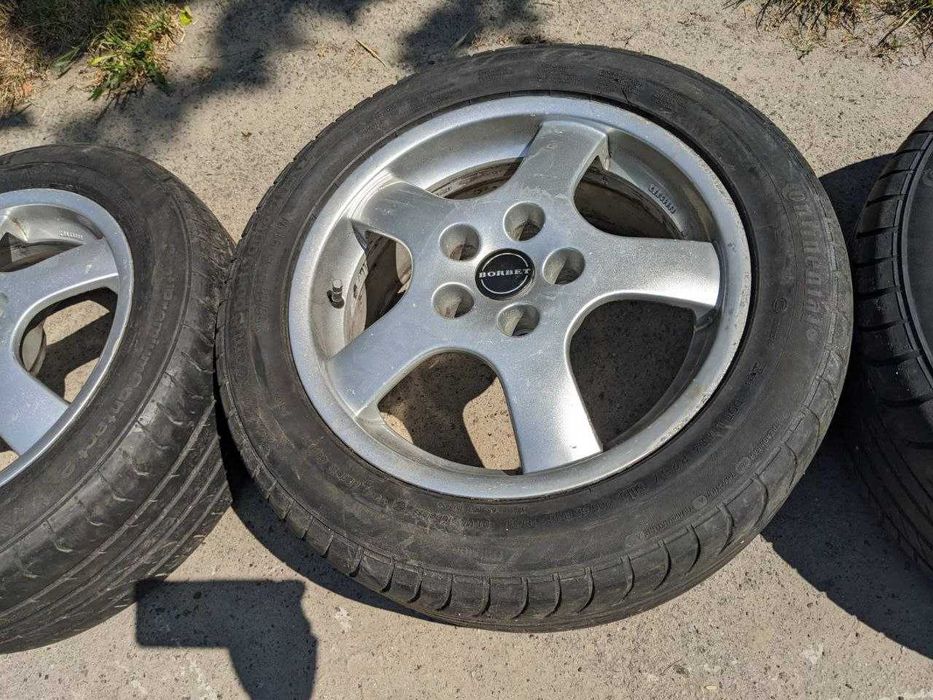 Диски Borbet R16 б\у 4 шт + резина Continental 205\55\R16 ,Цена 1 шт
