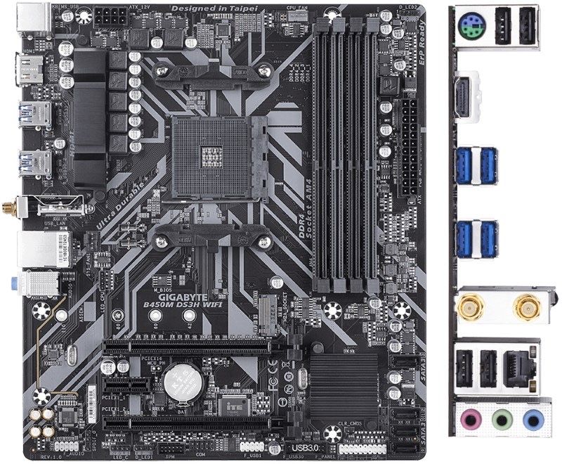 Gigabyte B450M DS3H WIFI-CF материнская плата