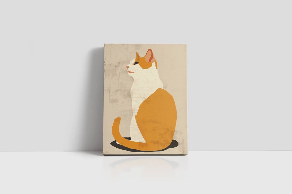 Obraz na płótnie "Geometryczny Kot w Abstrakcji" 90x120 cm