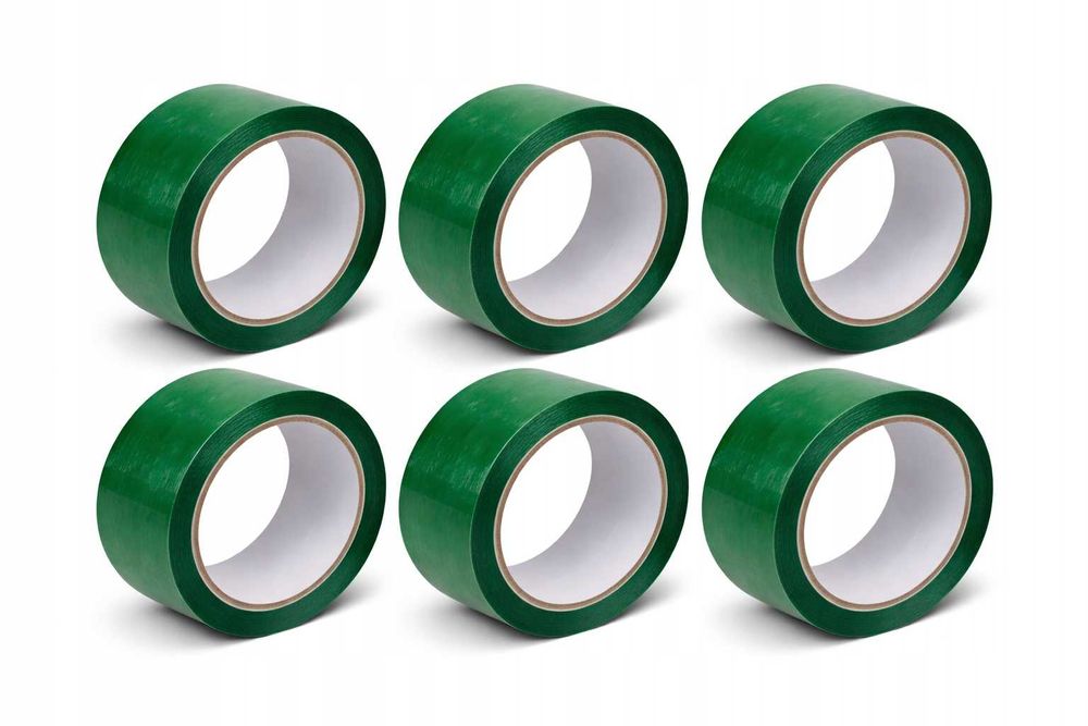 Taśma do pakowania 110m zielona klejąca pakowa 120y 48/120y MOCNA 6 szt.