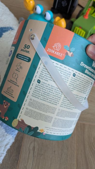 Drewniane klocki Wooden Blocks Smiki sorter 50 sztuk 12 m+