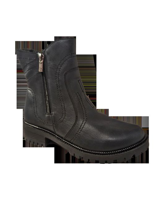 Skórzane botki popielate obcas 3,5 cm nr 38