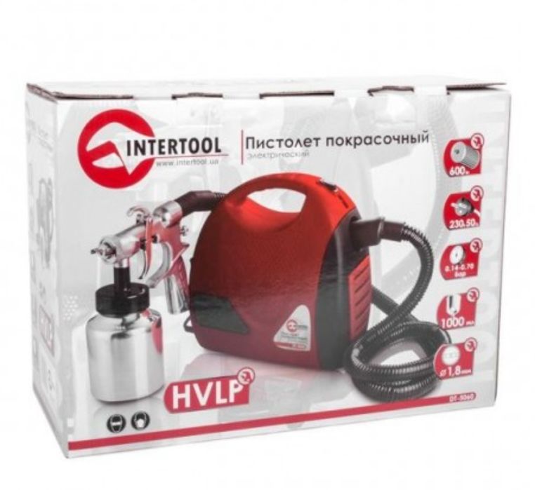 Краскопульт электрический Intertool DT-5060 Покрасочный пистолет. 
Нов