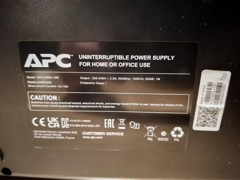 Zasilacz UPS APC Easy BVX1200LI-GR 1200VA 650W - nowy,z folią, wysyłka