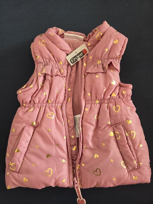 Kamizelka dziewczęca 68 różowa Nowa