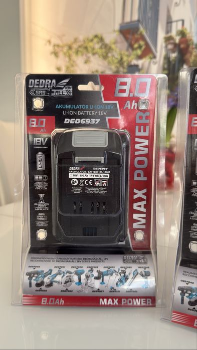 Zestaw dwóch akumulatorów , akumulator marki DEDRA model DED6937