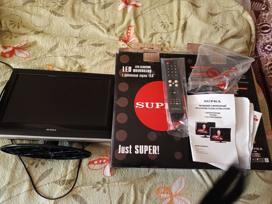 Телевізор LED 15.6" Supra STV-LC1625WL робочий,пульт є, HDMI, VGA вхід