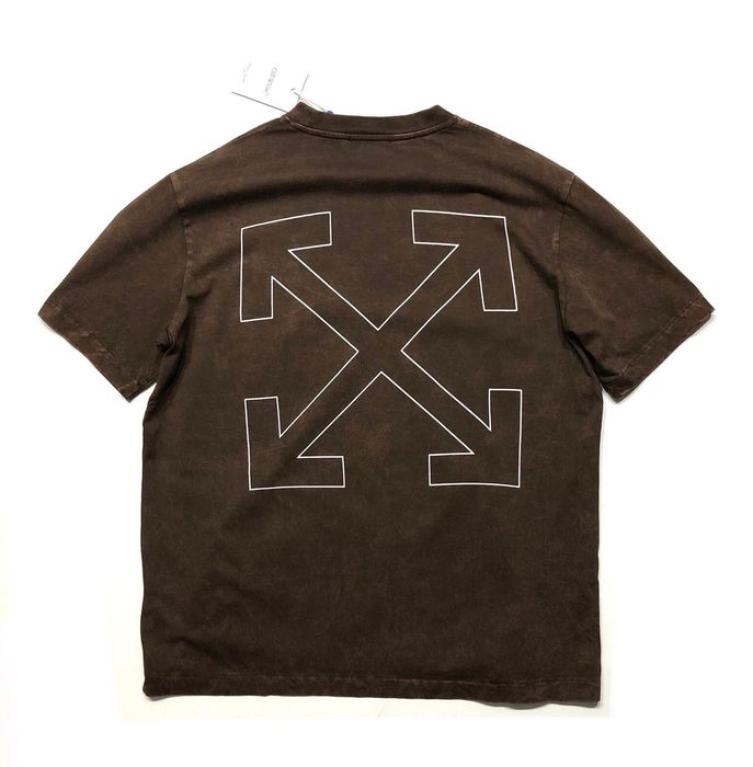 Off White t-shirt męski Brown