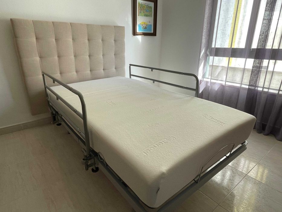 Cama articulada elétrica Geriafy, colchão, grades, 105×190, Nov25