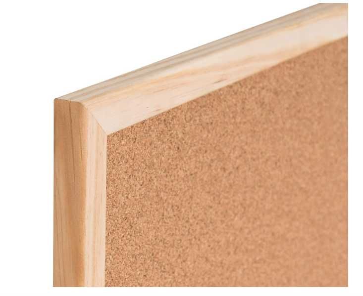Bi-Office 90×60 cm Tablica korkowa gruba Drewniana rama Kolor sosny
