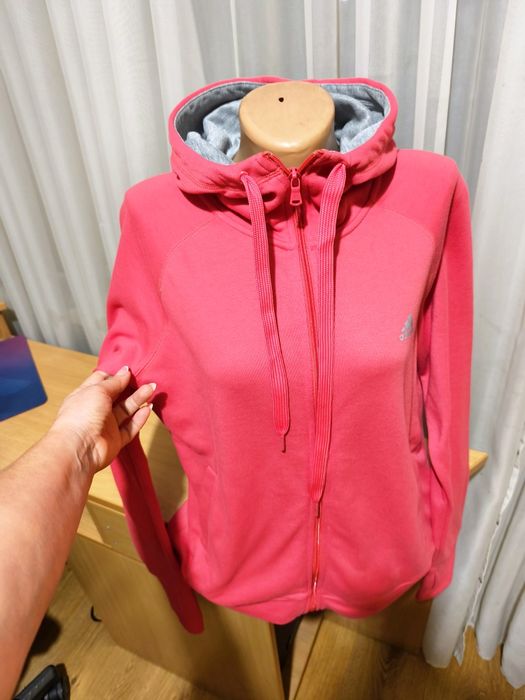 Худі із застібкою з капюшоном жіноча рожева adidas розмір М