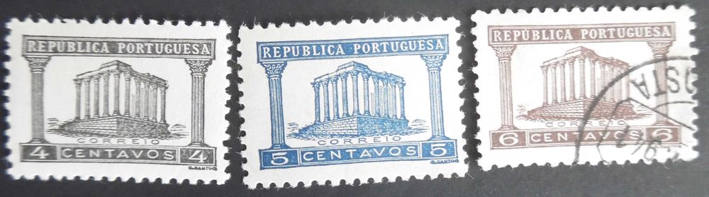 Selos Portugal 1935/1936- Templo de Diana NOVOS e usado Completo