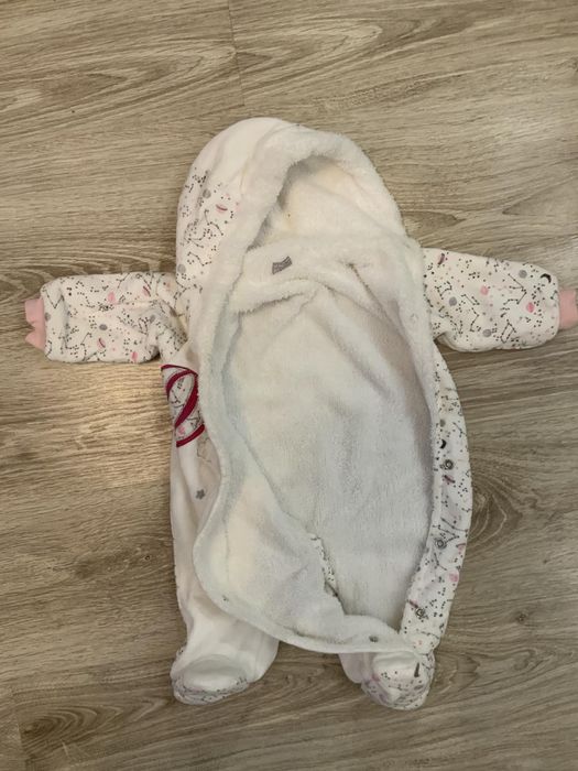 Комбінезон утеплений для дівчинки до 3-4 міс