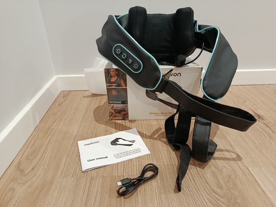 Masażer na akumulator shiatsu neck massager do karku i plecow ładowany medivon