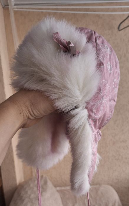 Шапочка зимова на дівчинку рожева 48р