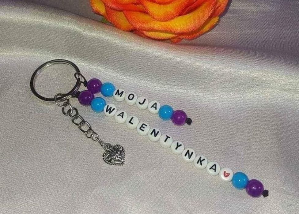 Brelok z napisem moja walentynka prezent zawieszka Walentynki