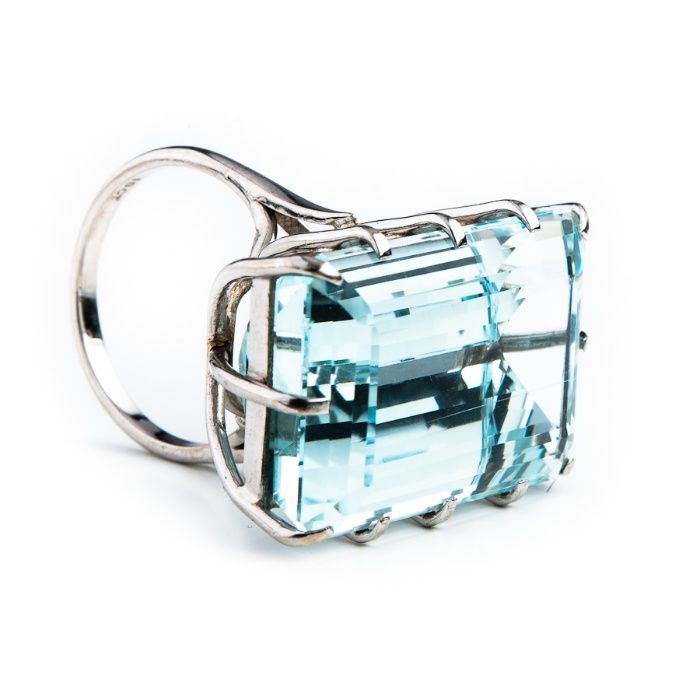 Złoty Pierścionek z Dużym Akwamarynem - 51,63ct - 18K 19,50g - KRAKÓW