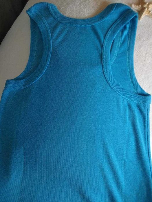 Blusa Azul Algodão - Sem Mangas - Mulher