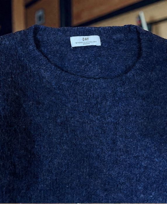 Day Birger et Mikkelsen S damski granatowy sweter wełniany moher