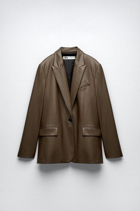 Стильний шкіряний піджак, жакет Zara