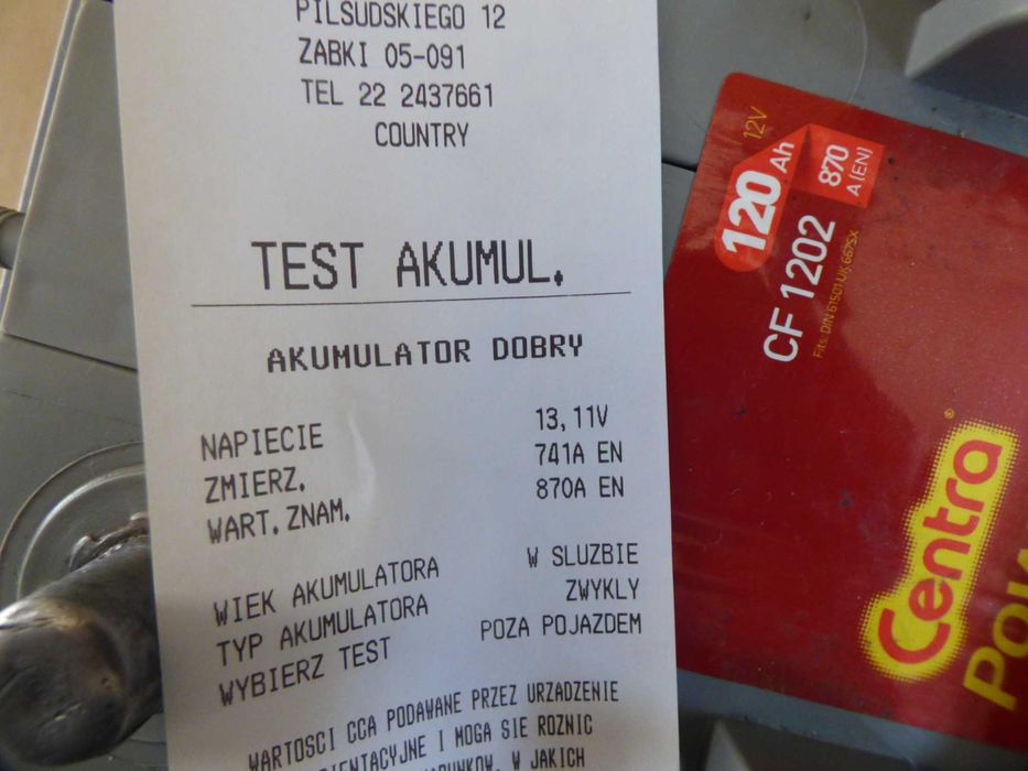 Akumulator Centra Power PRO 12V 120Ah 870A - używany