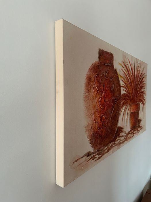 Quadro Pintura Sobre Tela "Dois Vasos" 100x55cm! (Artista Valverde)