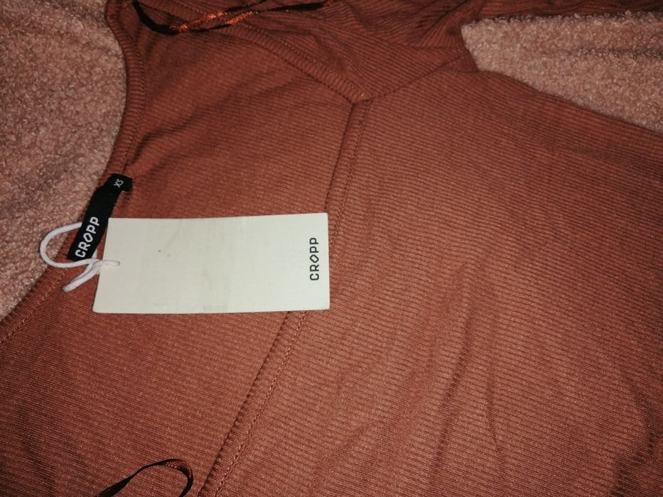 CROPP _ body bluzka Prążkowany materiał. Brudny /brązowawy róż. _ NOWE
