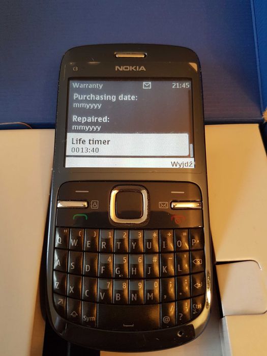 Nokia C3 bez sim-locka polskie menu oryg. karton total time 13h:40 min