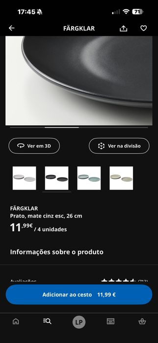 Pratos cinzento ikea 31 unidades