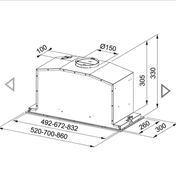 Витяжка FBI 737 XS/WH 305.0528.841  вбудована Franke