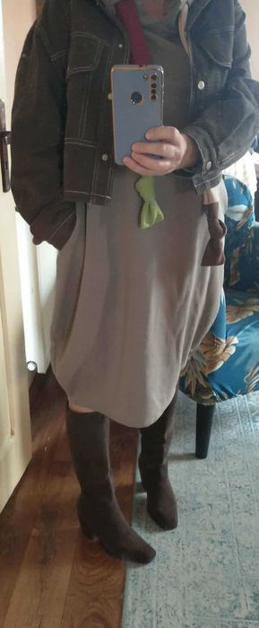 Sukienka bawełniania Uni Khaki